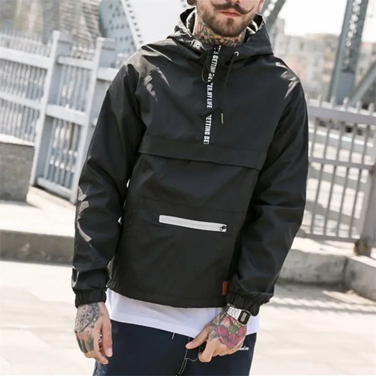 Wholesale Custom Windbreaker Hip Hop Streetwear Men 100% Polyester ...