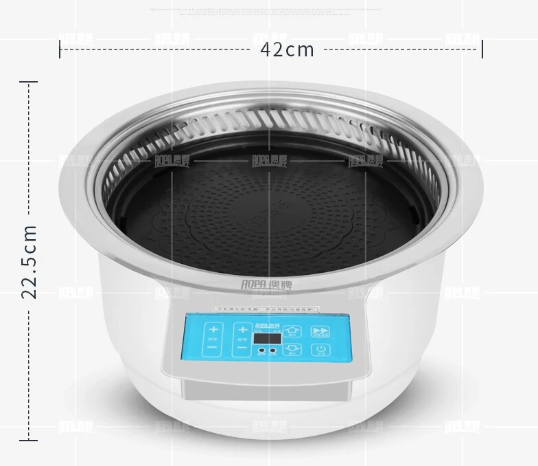 Smokeless Indoor Electric BBQ Grill with Glass Lid D- Korean BBQ Grill at  home