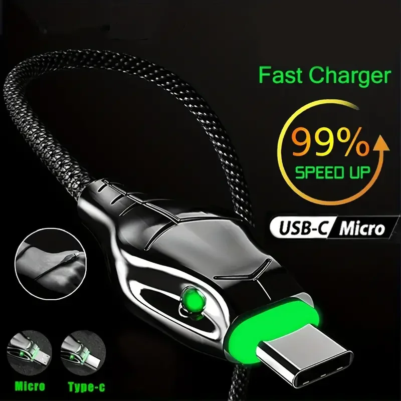 Manufacturer Snake LED Data USB Cable With Snake Design Mobile Phone PD Fast Charging Cables USB to Micro Type c Cable Tipo C