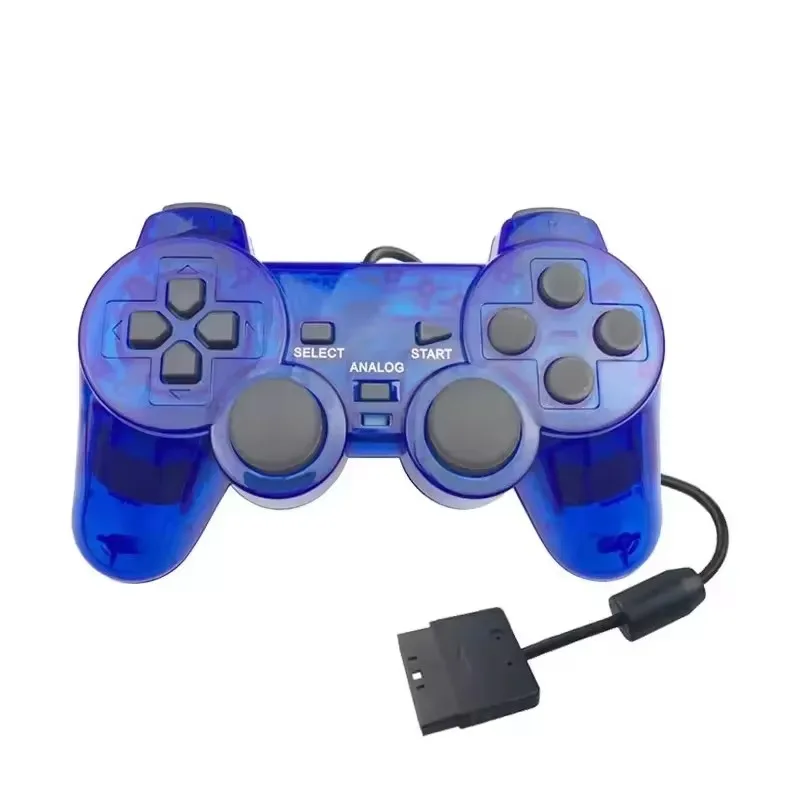 Wired Transparent Game Controller Joypad for PS2 Gaming Joystick Manette Gamepad Handle Control
