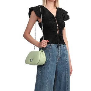 Clothing Manufacturers Custom Spring Summer Autumn Pleated Lace up Flying Sleeve Blouse Vest Top