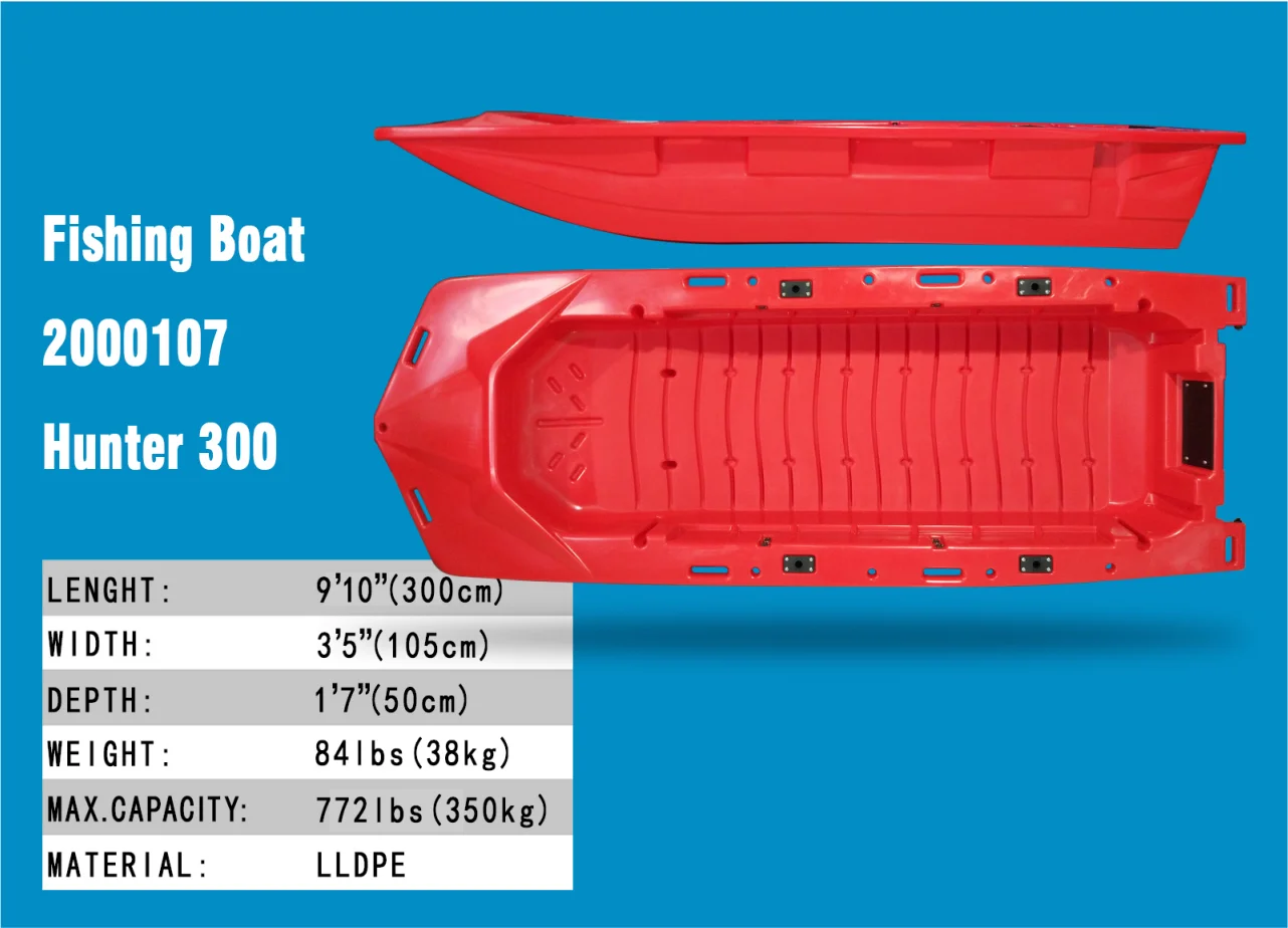 300CM Long Rotomolded Polyethylene Fishing Boat – Durable Vessel 