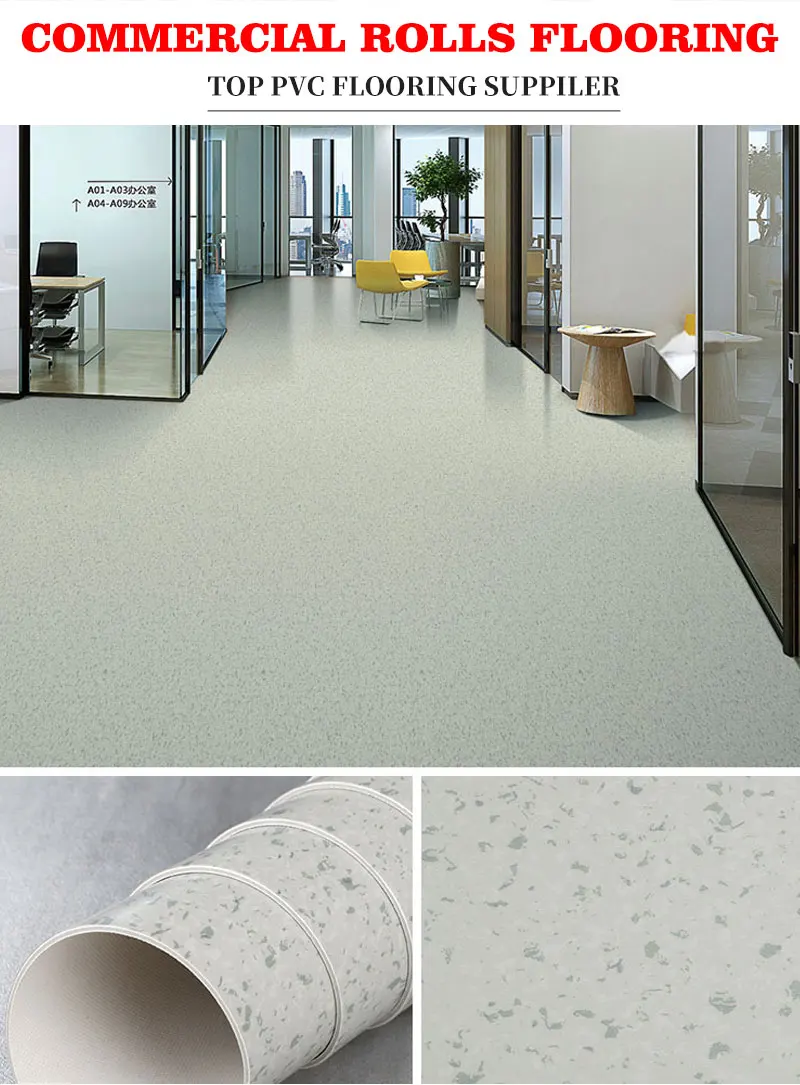 Durable Antislip Linoleum Mat Pvc Commercial Flooring Roll 2mm 3mm