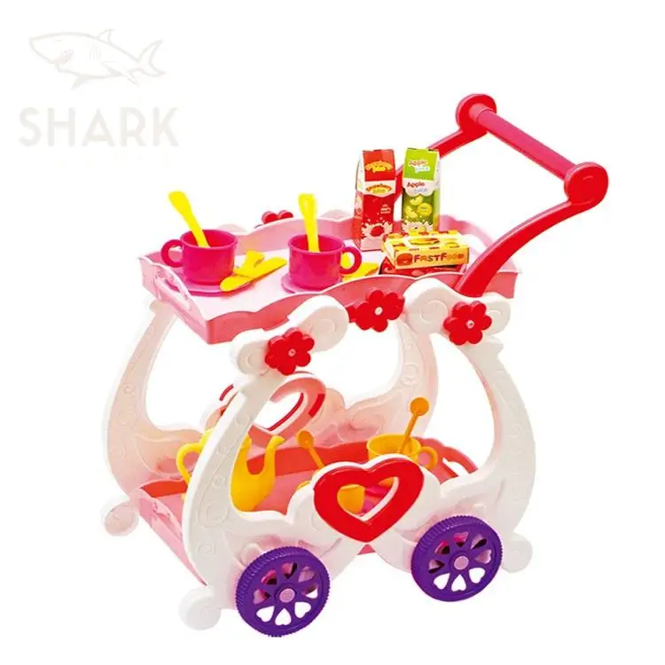 Princess Style Tea Set Trolley Pretend Play Toy For Girlssharktoys