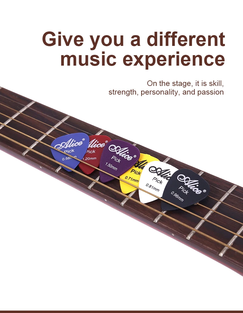 Alice Boxed Guitar Picks 100 Pieces 6 Different Thicknesses Wholesale