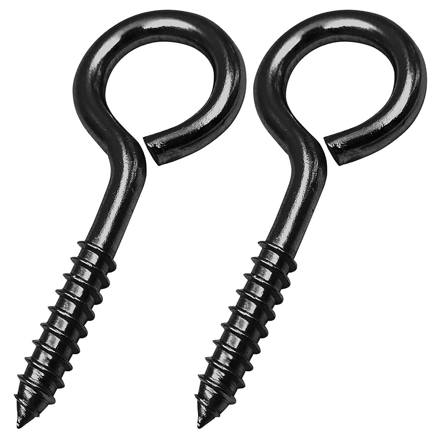 Wooden Round Head Metal Eye Bolt Heavy Duty Black Larger Hanging Screw Hook Eye Hooks Screw