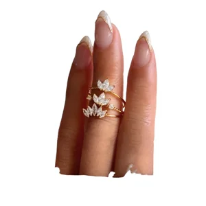 Ilona New HOT 18k Gold Plated Rings Stainless Steel Cute Korean Style Zircon Ring Women Jewelry