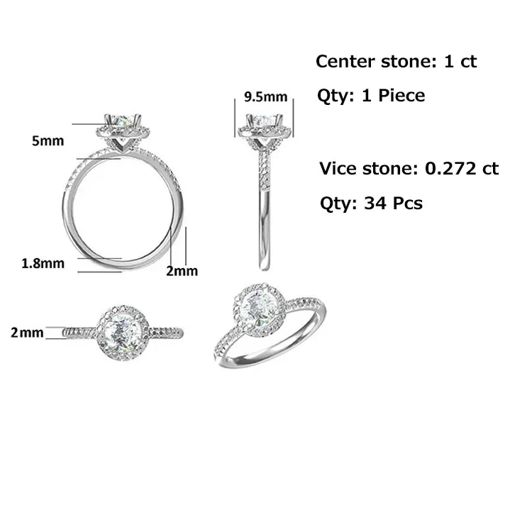 Sc Fine 18k White Gold Platinum Bridal Wedding Rings Custom Valentine's