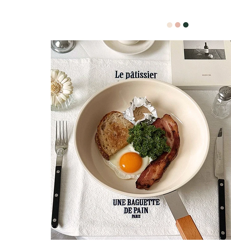 Custom Modern Kitchen Cream Three Layer Bottom Ceramic Glaze Paint Non Stick Stainless Steel 304 Frying Skillet Pan with Lid