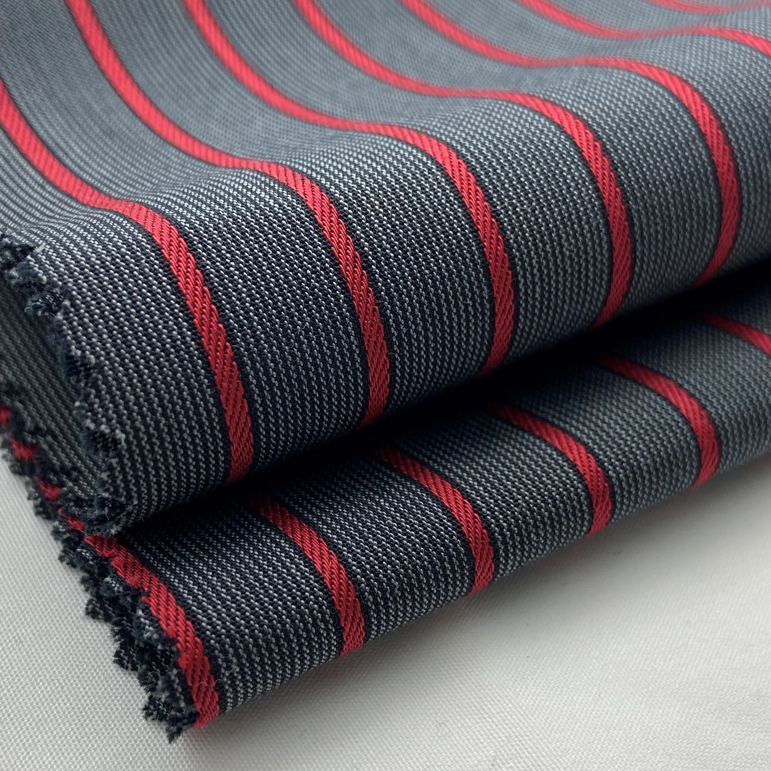 2021 New Top Quality Organic 100% Pure Cotton Dobby Stripe Soft Finish Fabric For Shirt