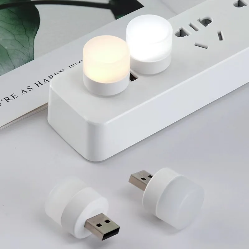 Portable Mini USB LED night light socket desk lamp computer mobile power charging head student car atmosphere night light supplier