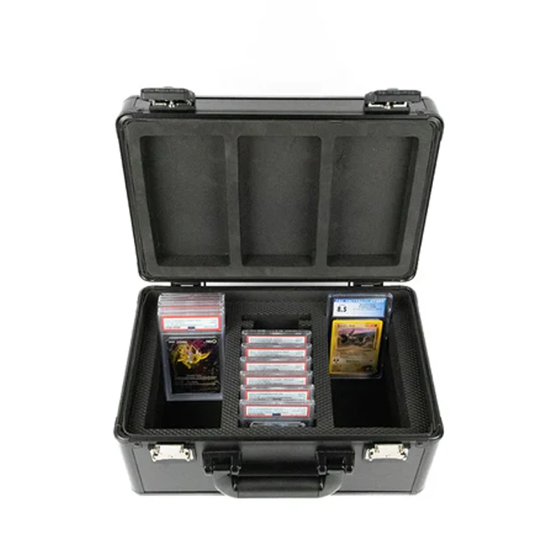 Graded Card Storage Box 3 Slots Graded Sports Card Storage Box for BGS SGC Graded Slab Waterproof Display Trading Card Case