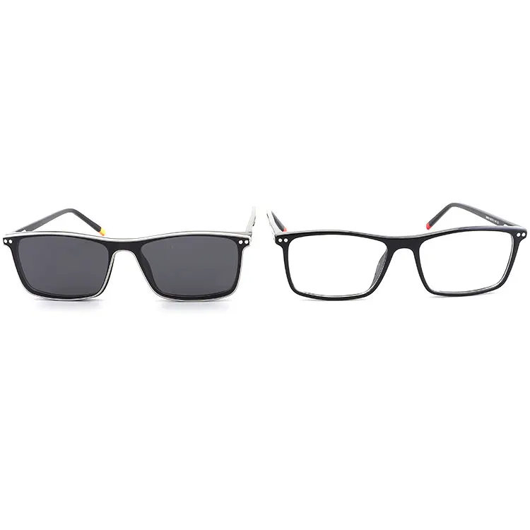 Classic Assorted Square  TR90 Frames Eyeglasses Sports Magnetic Clip on Polarized Lens Sunglasses Set Sunglasses