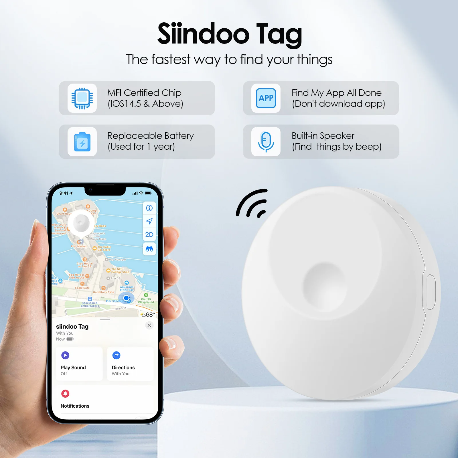 IOS FindMy Vehicle Car Tracker Small Motorcycle Tracker for Kids for Toyota Football Players Great Distribution Price