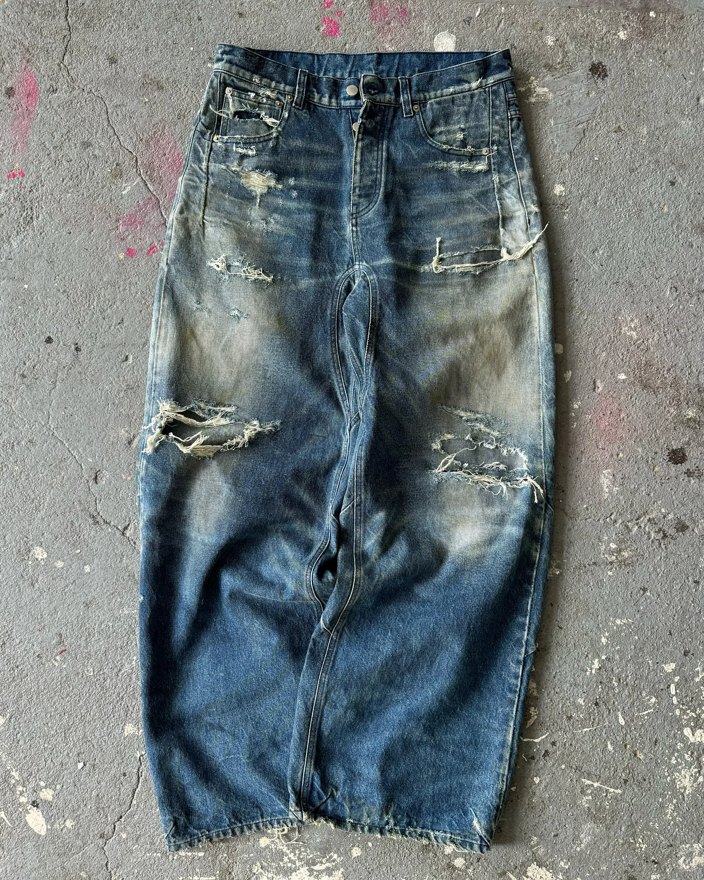 Salati Jeans Trousers Manufacturer Y2K Classic Selvedge Patchwork Straight Fit Wash Distressed Vintage Jeans Denim Pants for Men gallery 2