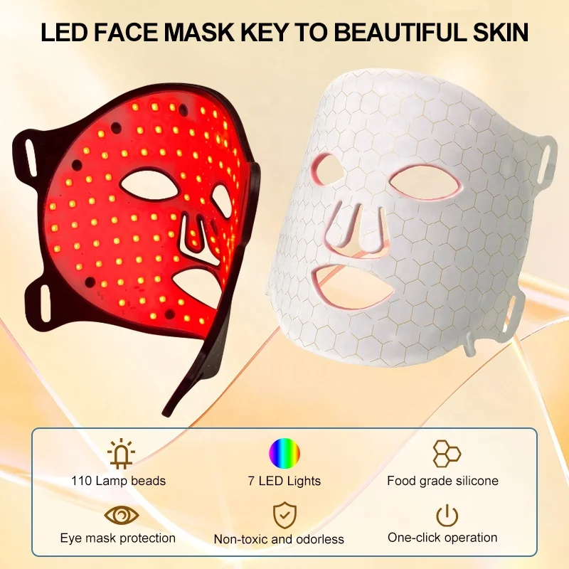 Beauty Device 2024 LED Red Light Therapy Face Mask 7 Colors Photon Radio Frequency Skin Rejuvenation Tightening Skin Care Tool