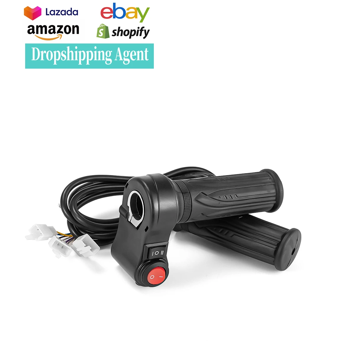Electric Bicycle 3-Speed Control Throttle Grip with Universal Cable  Electric Bike Universal Throttle Grip Part