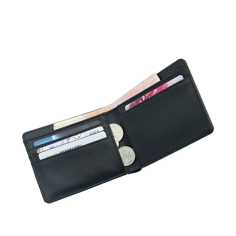 Front Pocket Sublimation Wallet Men Custom Your LOGO Thin PU Leather Slim Wallet