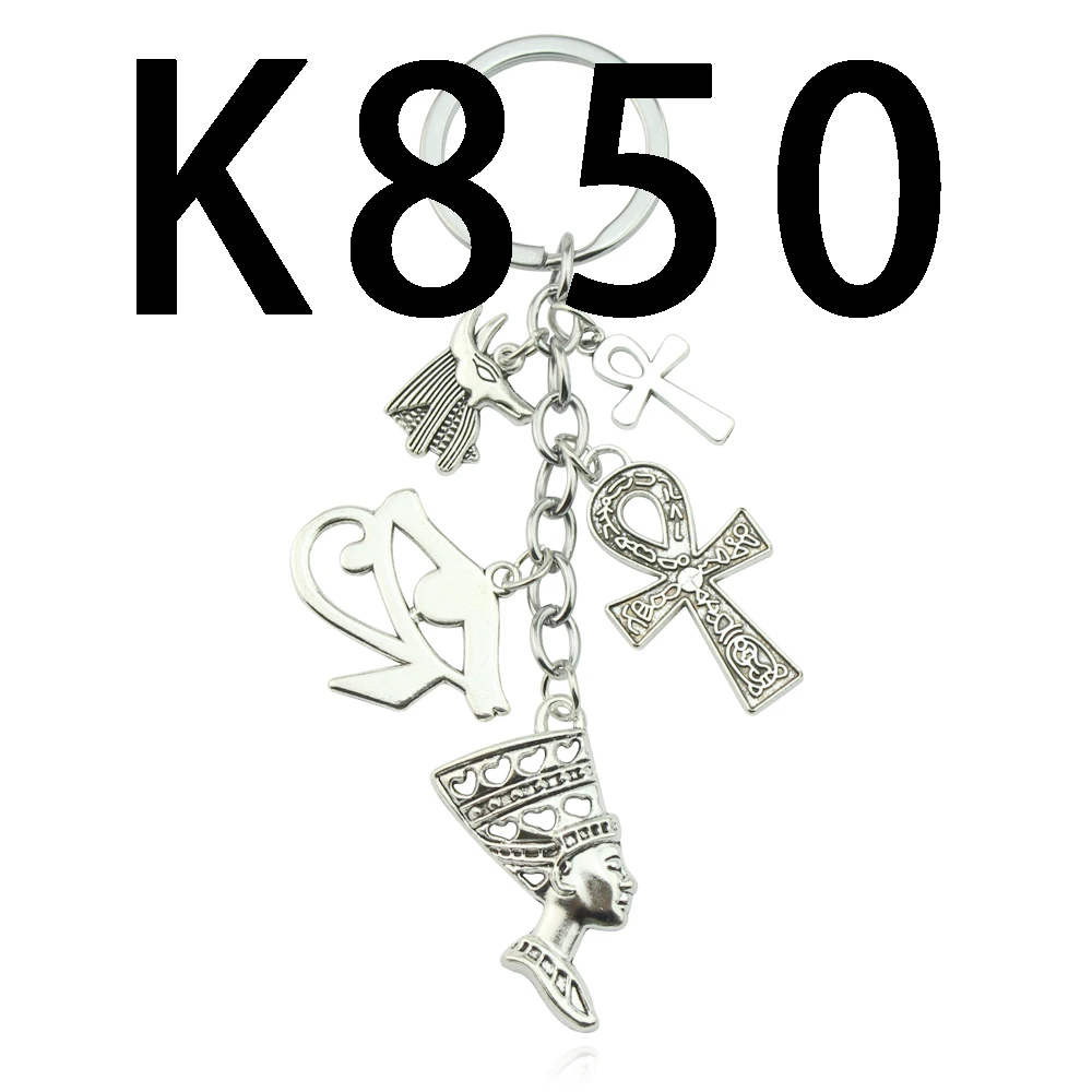EUEAVAN Croce Ankh Occhio di Horus Collana in pietra preziosa Chiave della Vita Ciondolo Scarabeo Dea Egizia Iside Collana Antico Egitto Amuleto Gioielli Religiosi per Donne Uomo (Argento