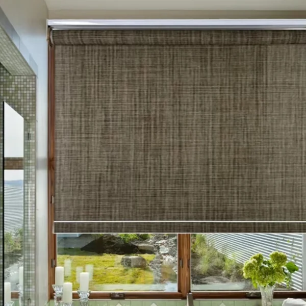 Wood Finish Blinds for Window Smart Blinds Shades & Shutters Beam Roller Blinds with Metal Clamp