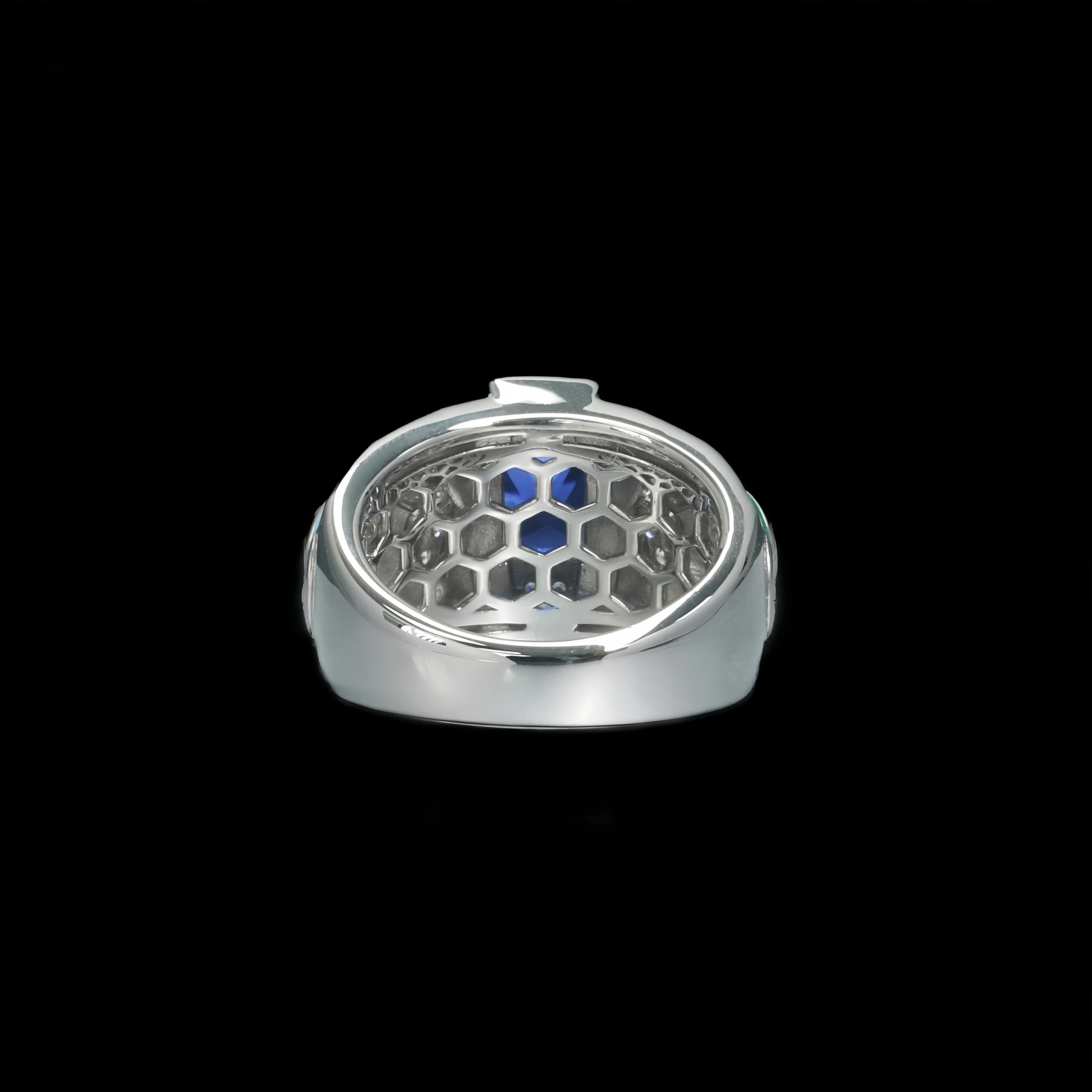 MUSHAN Jewelry Factory High Quality 925 Sterling Silver Ring with 5A Blue High Carbon Diamond Fine Jewelry Fashion Women Rings