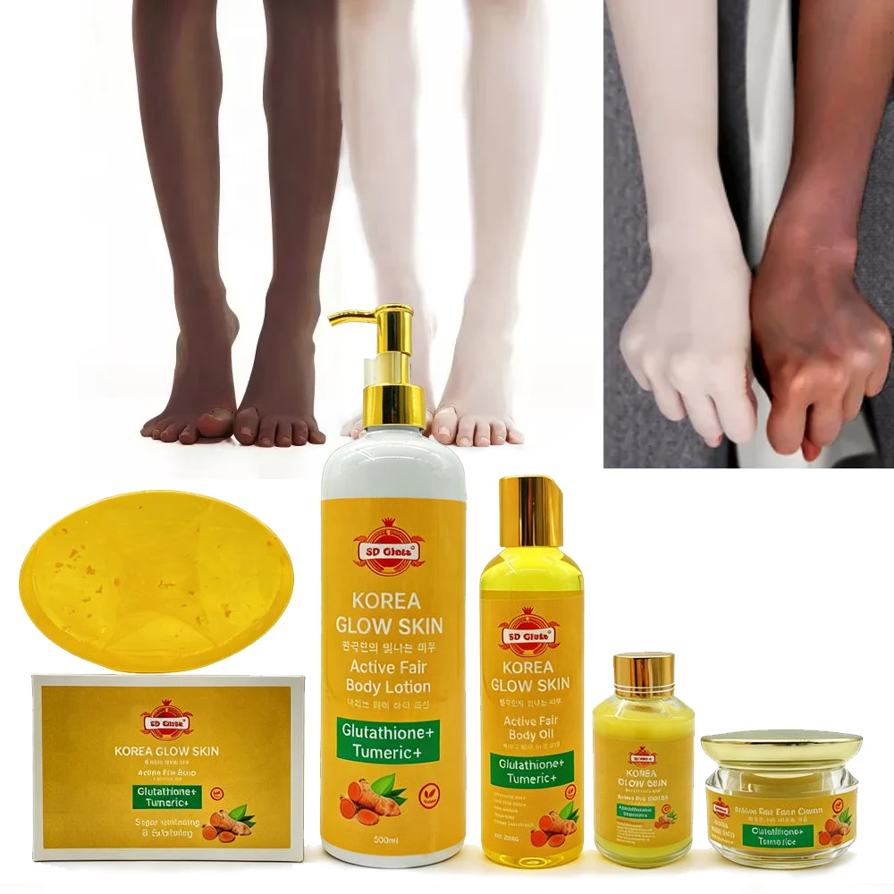 glutathione whitening lotion 125ml Oem Korea Glow Skin Set Tumeric Oil Body Face Cream Brightening Skin Care Set For Dark Skin TOP 10 BEST B12