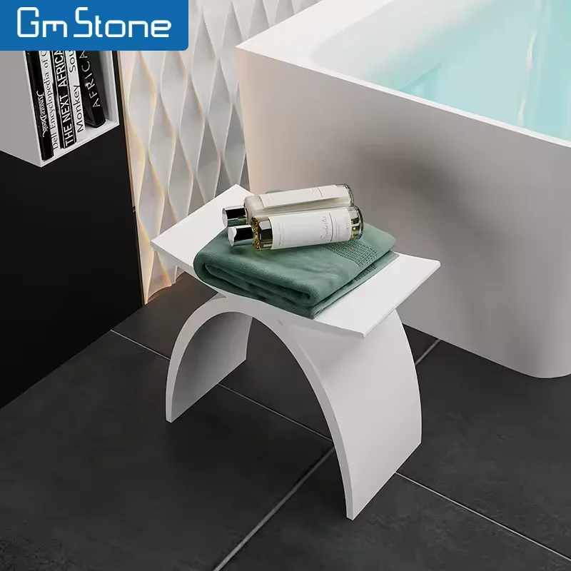 Elegant Solid Surface Acrylic Bathroom Chair Shower Bench
