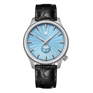 Irresistible Charm Guilloche Dials Sapphire Crystal Leather Strap Titanium Watch Case Luxury Men's Automatic Movement OEM ODM