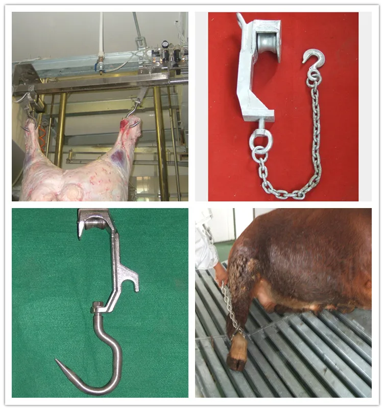 Slaughterhouse slaughtering system stainless steel slaughtering equipment with meat hooks