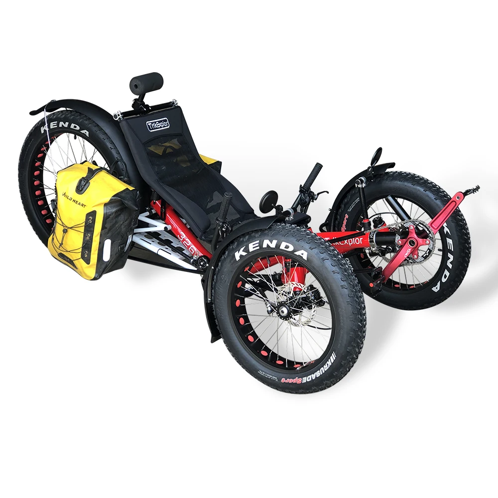 TrikExplor Aluminum Alloy frame Electric Fat Tire Recumbent Trike with 500w Bafang motor