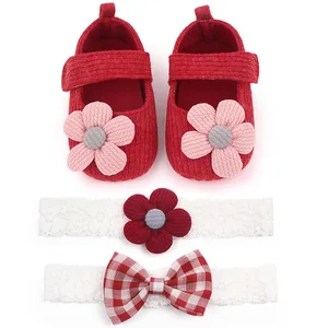Hot Selling Baby Girl Shoes and Baby Hairband Headband Sets Design