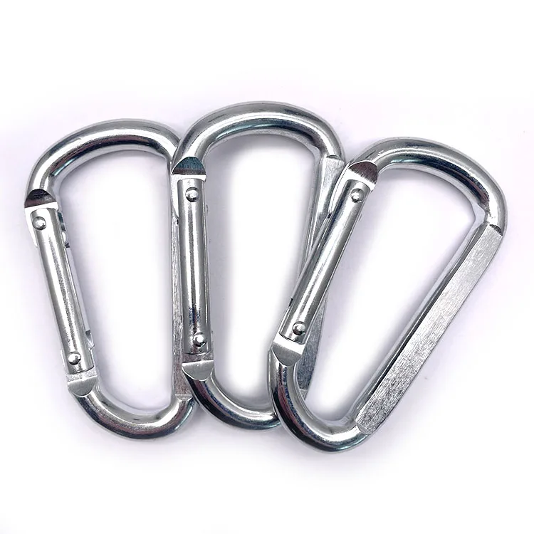 BT-244A Heavy Duty Custom Galvanized Safety Spring Silver Flat Quick Release Carabiner Snap Hook