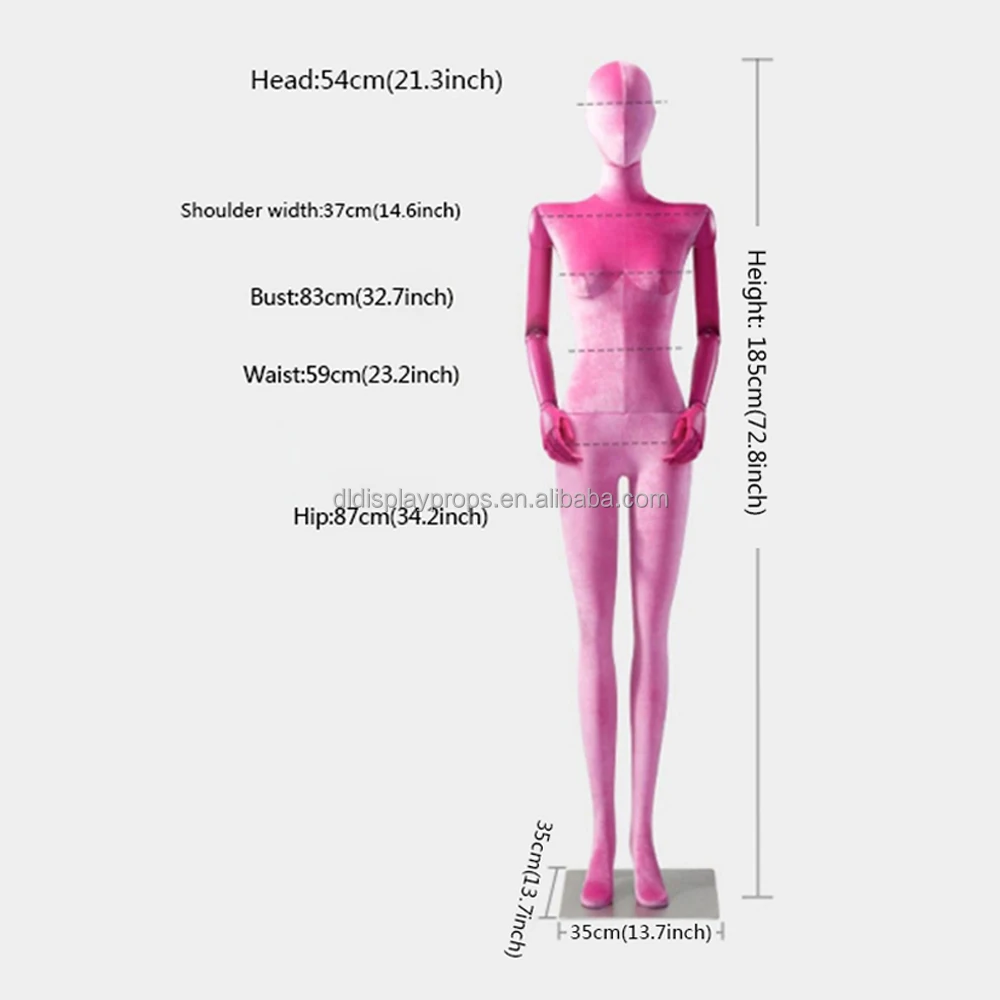 Luxury Pink Full Body Female Display Dress Form,standing Velvet Fabric Mannequin  Torso,manikin Head for Wigs,clothing Display Stand Holder 