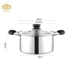 Кастрюля для приготовления пищи из нержавеющей стали кастрюля супа со стеклянной крышкой