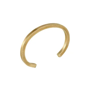 Wholesale Fashion Jewelry square Open Adjustable Cuff Bracelet Unique Design Sanbrushed Raw Brass Bangle