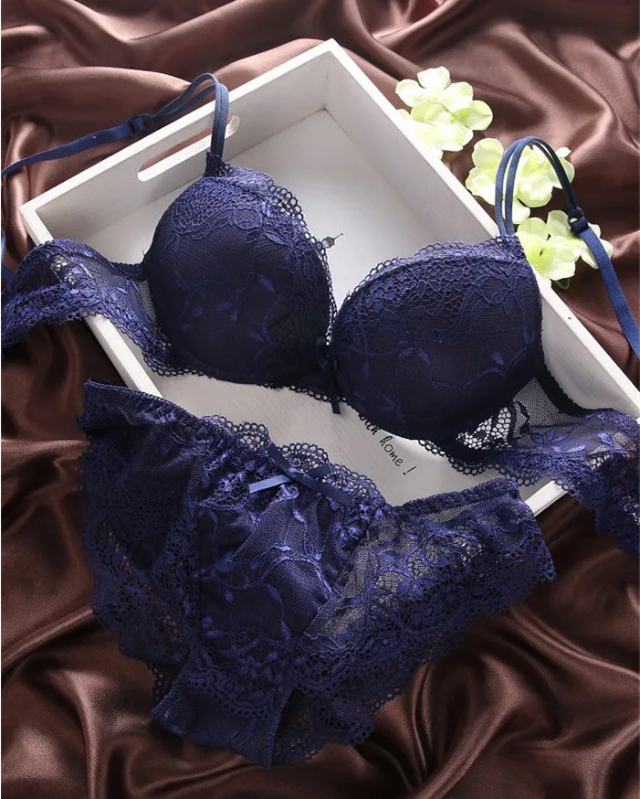 wholesale store online NWT La Perla Lapis Lace Blue Lace Sheer Bra Panty  Set 36C XL
