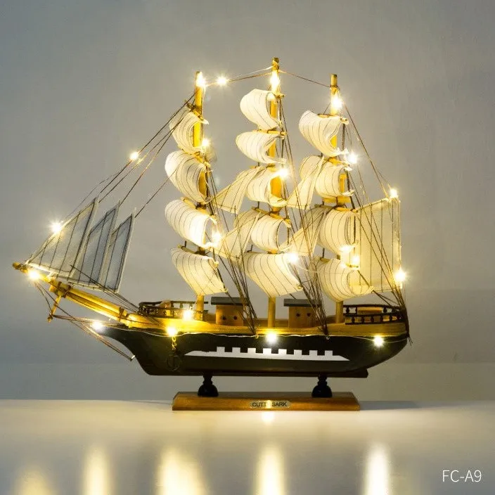 Скандинавская деревянная модель парусника, Креативные украшения, настольный домашний декор