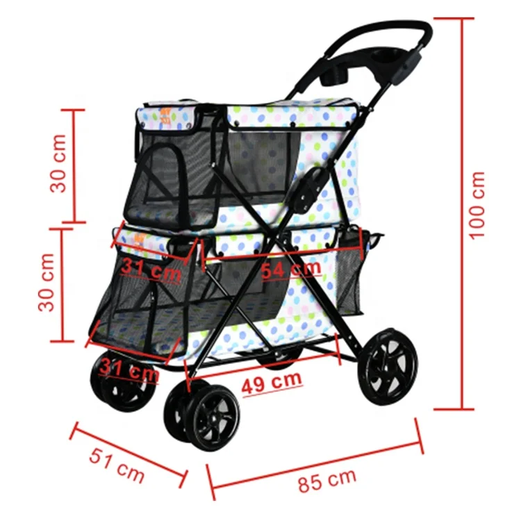 Stylish & Foldable Double Dog Pet Stroller - Travel in Comfort