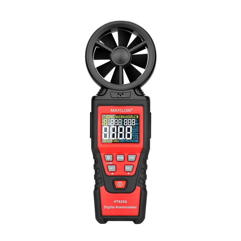 MAYILON Digital Anemometer HT625B Wind Speed Meter for Measuring Wind Speed Temperature Dew Point and Wind Chill and Humidity