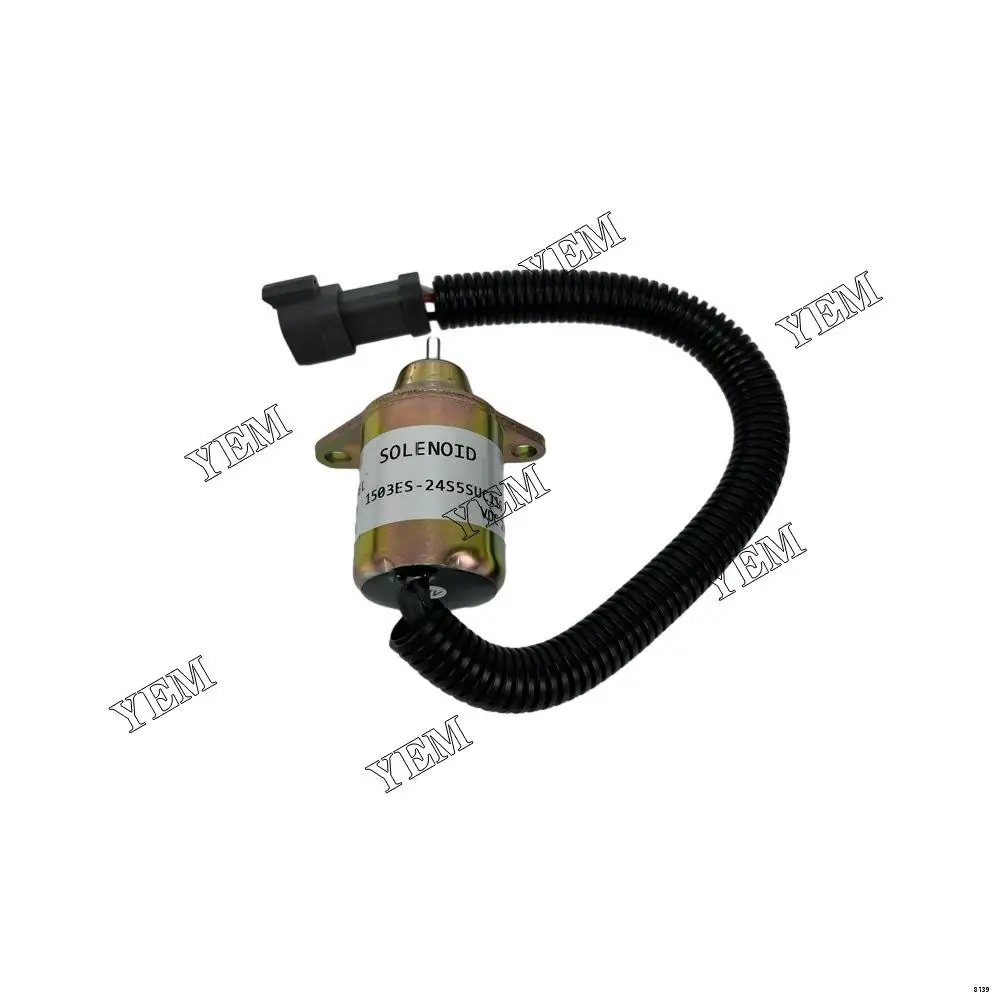 Fuel Shut Off Stop Solenoid 1503ES-24S5SUC11S For Yanmar 3TNE72 Excavator Forklift Diesel Engine Repair Parts