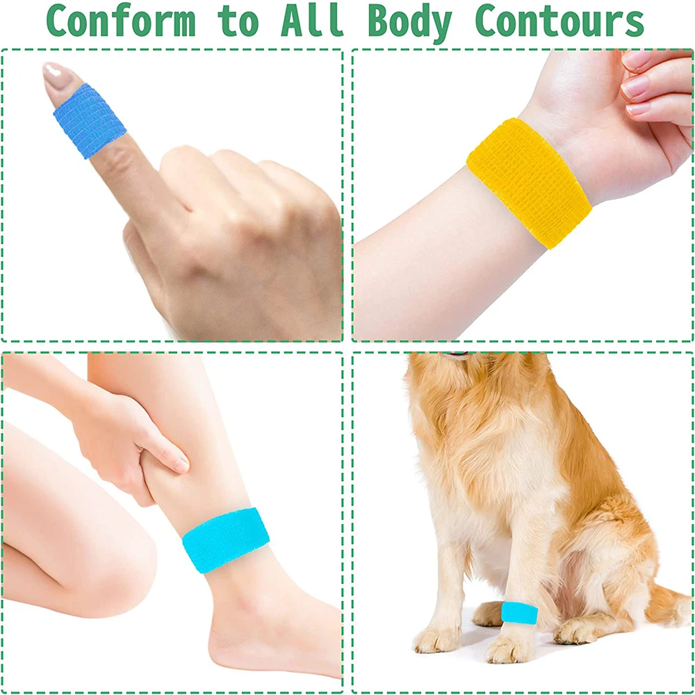 Оптовая продажа однотонная Нетканая самоклеящаяся спортивная повязка на палец бандаж