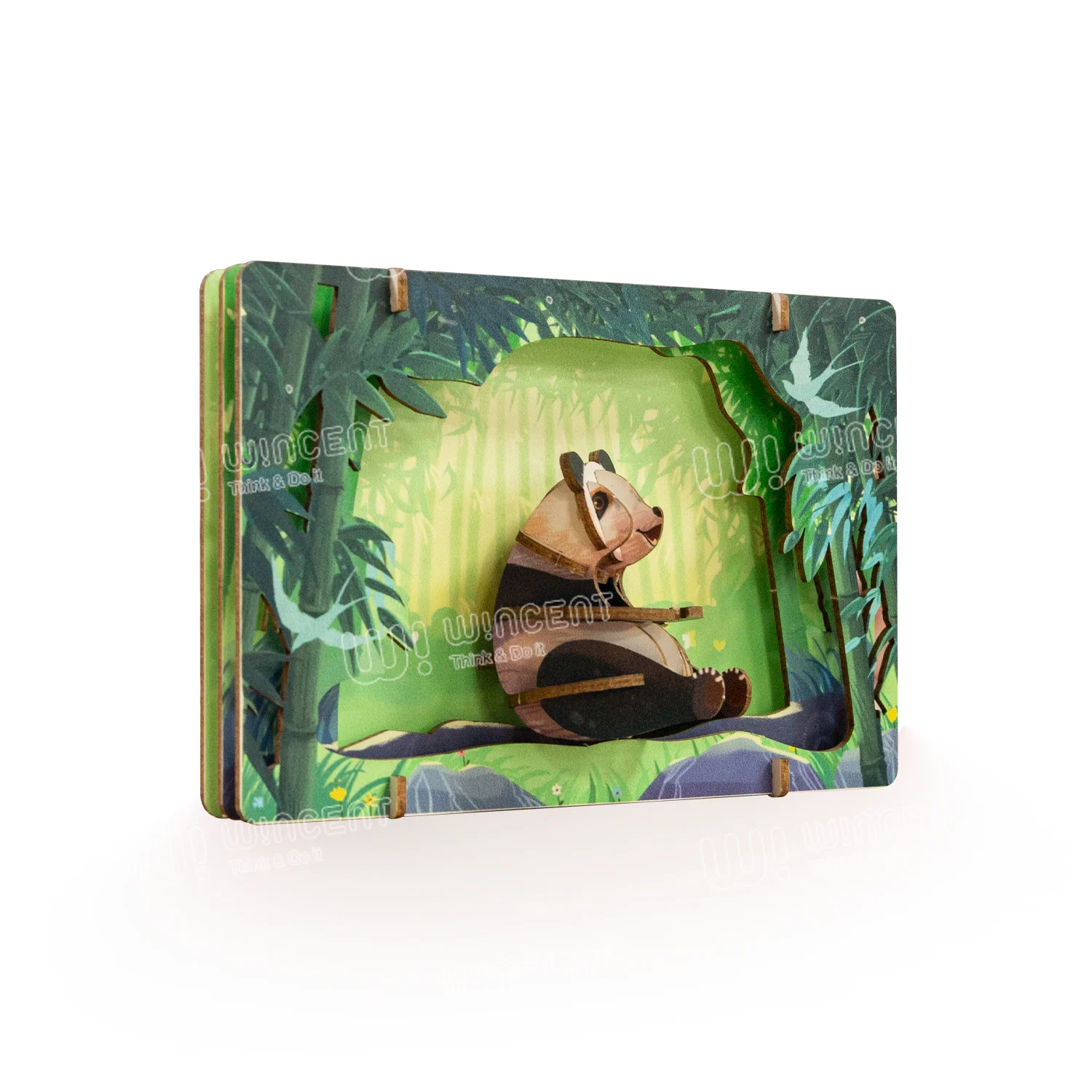 Paper Theater Same Style Desgin Panda Animal Toy 3d Wood or Paper Model Puzzle for Adult Craft
