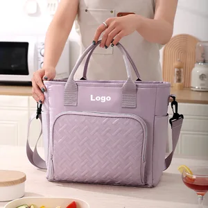 OEM ODM  Picnic Camping Tote Cooler Bag Thermal Insulated Office Worker Portable Shoulder Lunch Bag With PEVA Inside
