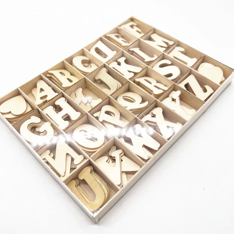 Wooden Letter A-z Set Box Large Size Unfinished Natural Wood Color ...