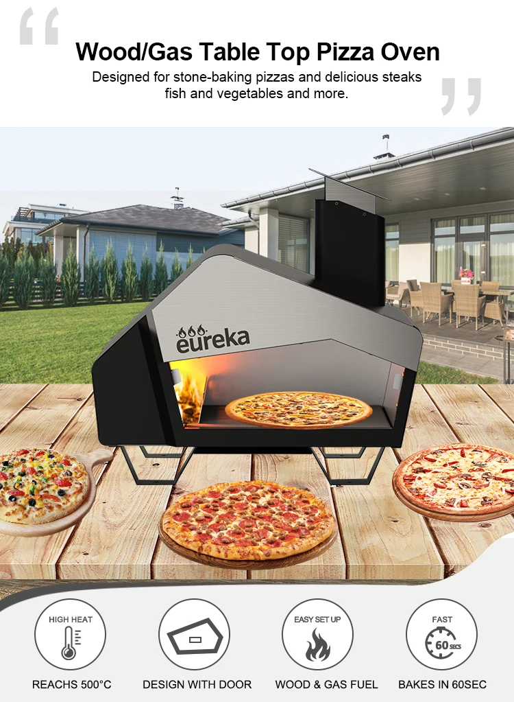Spain Hot Sale 13 Inch Portable Multifuel Charcoal Pizza Ovens Pizza