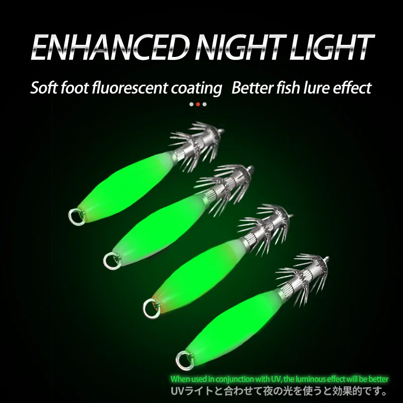 Esca Galleggiante Pesca Profonda Aoutecen Amo Per Calamari, Jig Da Pesca Luminoso Amo Per Seppie Doppia Fila Acciaio Inossidabile Per La Pesca Notturna Per La Pesca(Rosa Jig Pesca Calamari 10 Pezzi