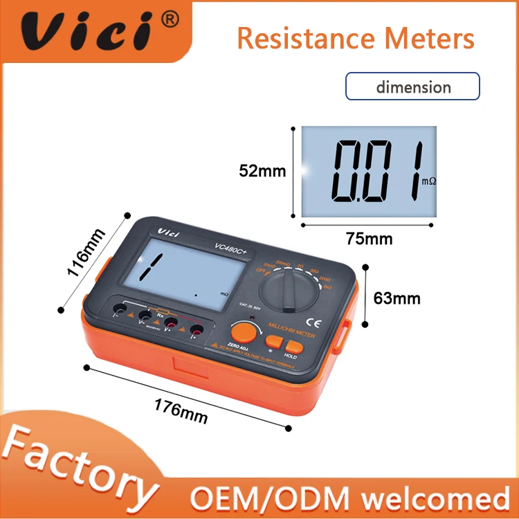 Overload Protection and Manual Range Earth Resistance Meter VC4105A From China VICIMETER