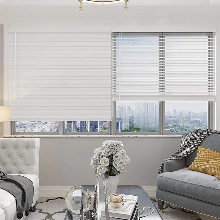 Hot Selling High Quality Vertical Blinds PVC Wooden Cordless Faux Wood Blinds