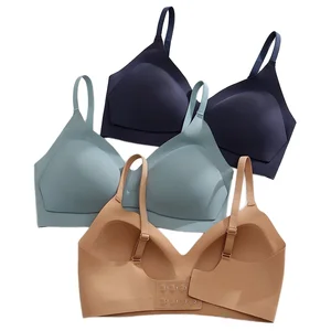 New Color Silk/Cotton Convertible Triangle Bow Wire-Free Eco-Friendly Seamless Embroidery Underwear Strap Anti-skipping Women