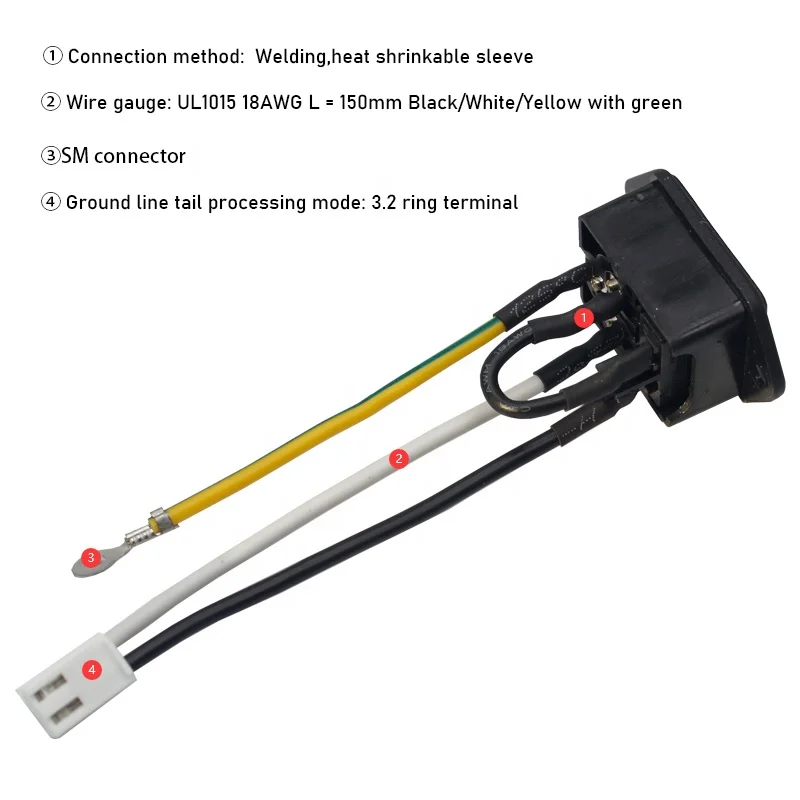250V AC Power Socket IEC320 C6 3 Pin AC Socket with on OFF 2PIN Rocker Switch IEC AC Connector Outlet